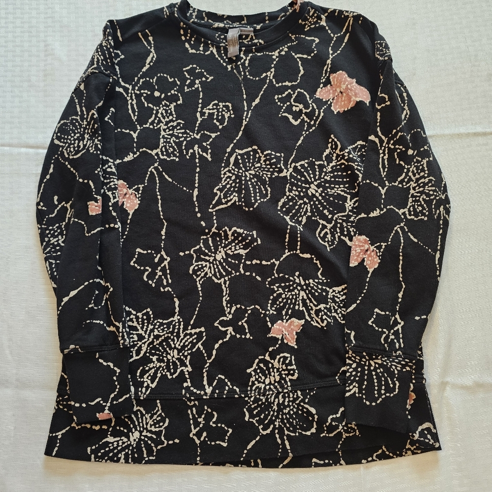 Sweaty Betty London Floral Print Pullover Sweatshirt Size XXS